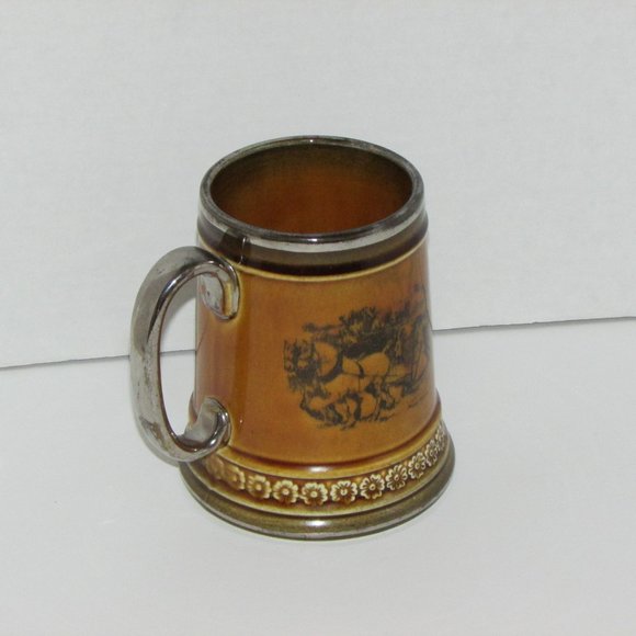 Vintage Beer Mug Ridgways England Western Stage Coach Horses Equestrian Ceramic - Picture 6 of 7